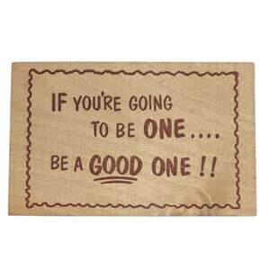 Vtg Wooden Postcard Be A Good One Unposted 3 Cent Dixie Novelty North Carolina